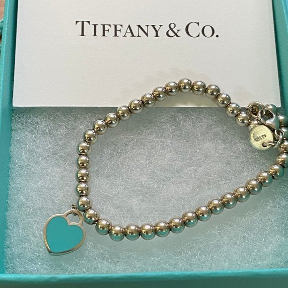 Tiffany Mini Heart Tag Bead Bracelet 